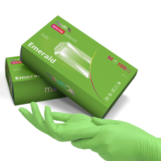 Рукавички нітрилові mediOk EMERALD, (100 шт / 50 пар), зелені Рукавички нітрилові mediOk EMERALD, (100 шт / 50 пар), зелені